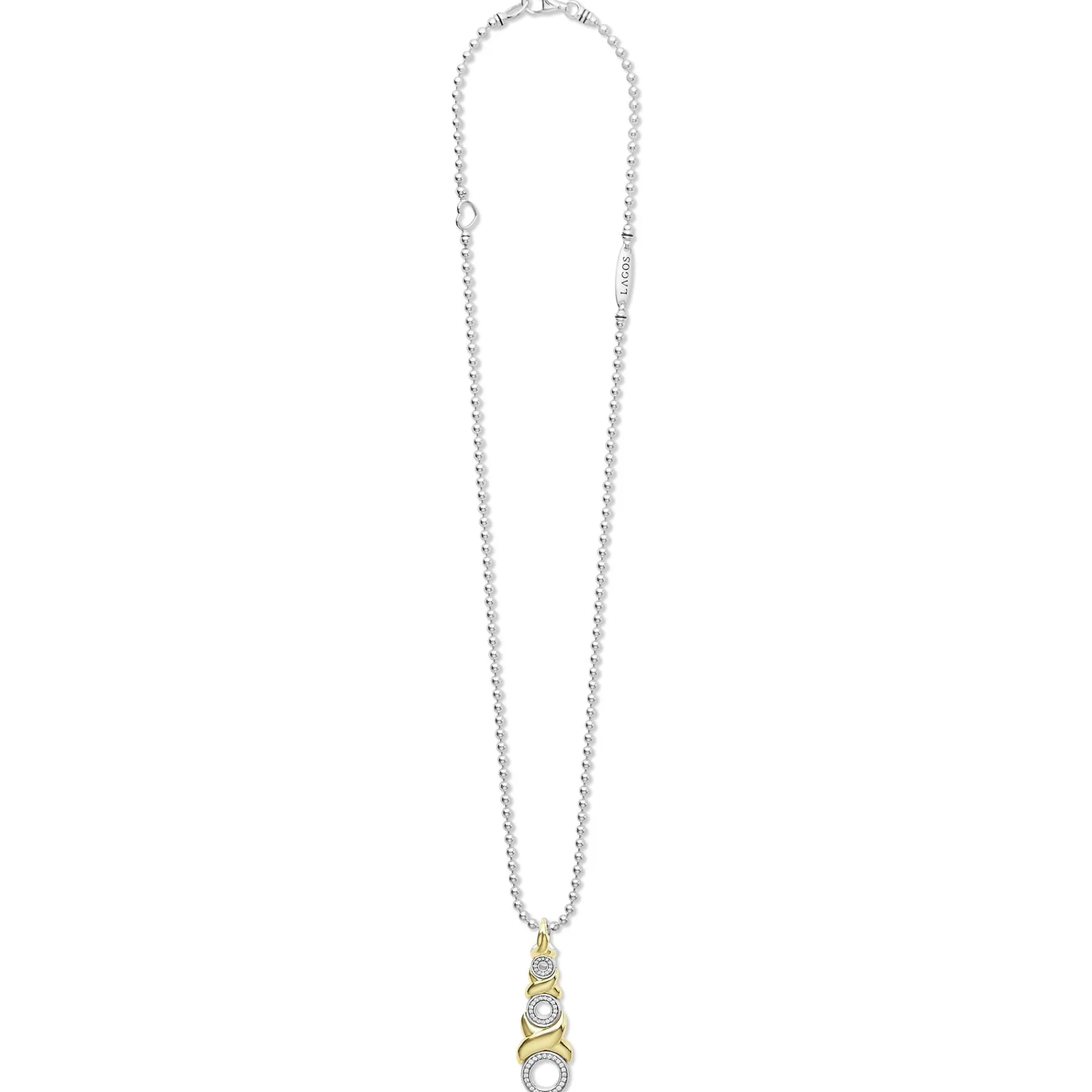 Two-Tone<LAGOS 18K Gold Xo Diamond Necklace