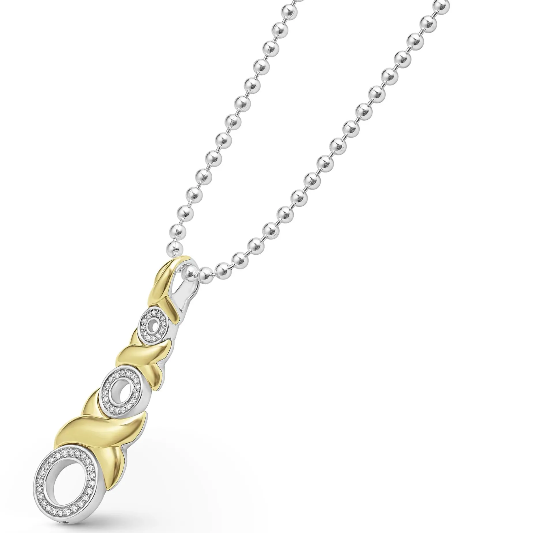Two-Tone<LAGOS 18K Gold Xo Diamond Necklace
