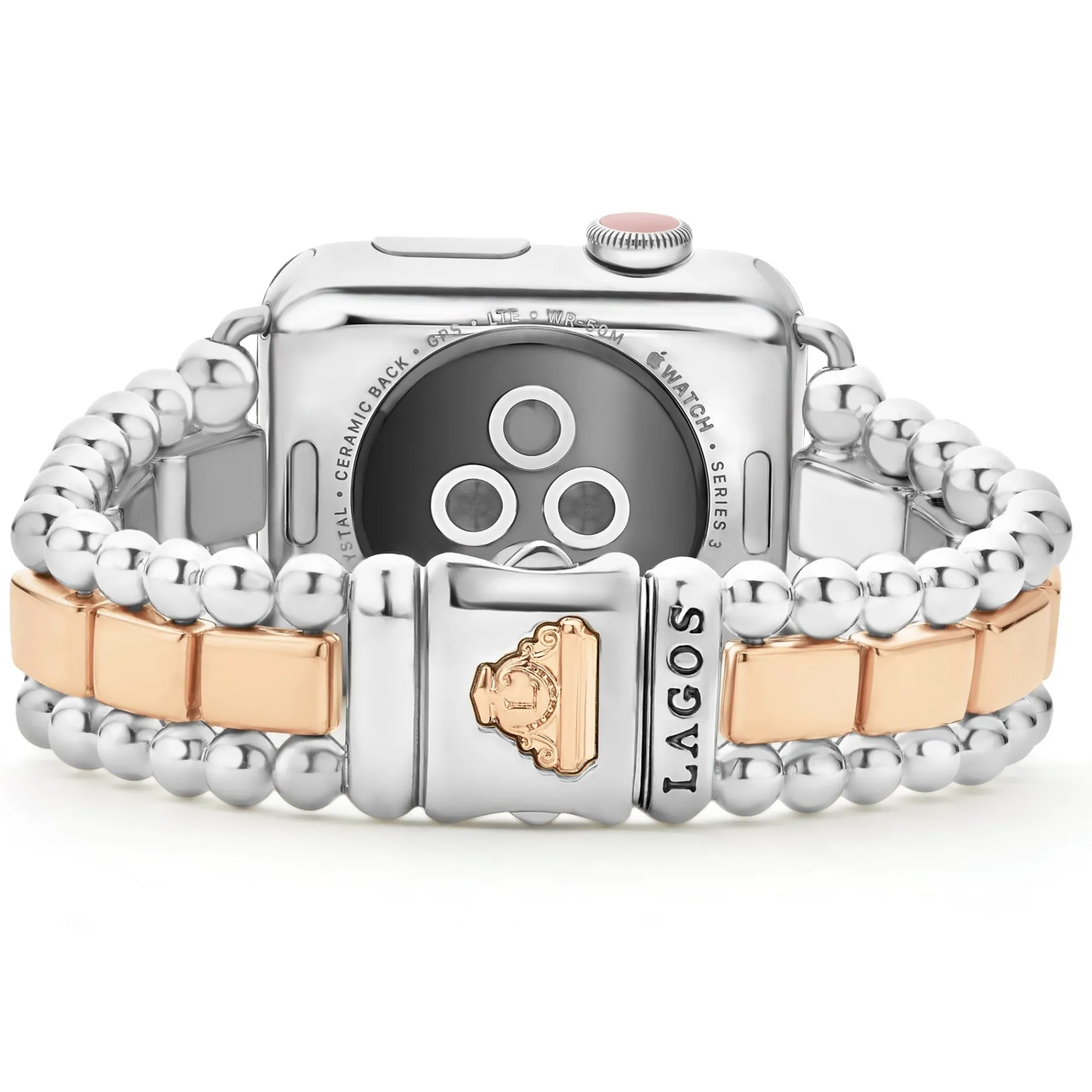 Diamonds<LAGOS 18K Rose Gold And Sterling Silver Single Diamond Watch Bracelet-38-45Mm