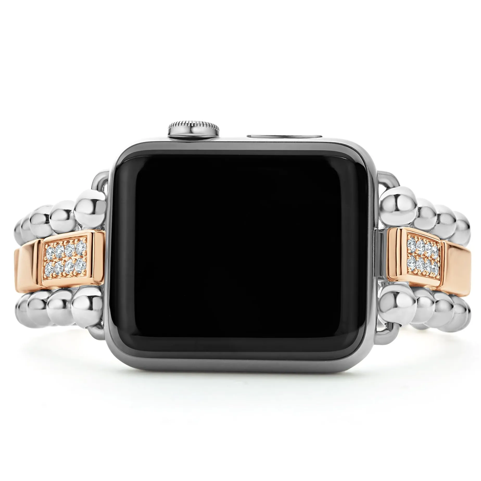 Diamonds<LAGOS 18K Rose Gold And Sterling Silver Single Diamond Watch Bracelet-38-45Mm