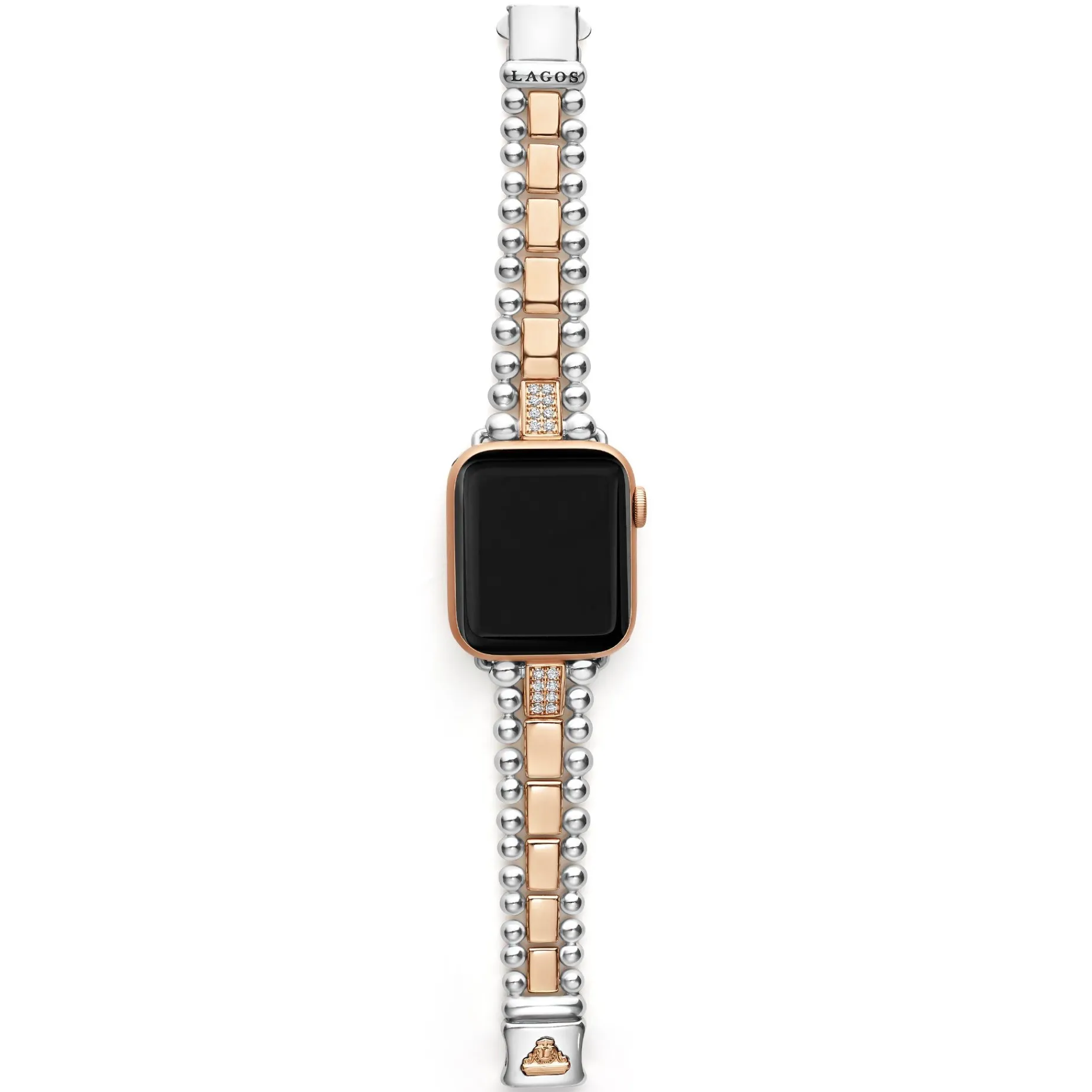 Diamonds<LAGOS 18K Rose Gold And Sterling Silver Single Diamond Watch Bracelet-38-45Mm
