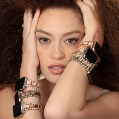 Diamonds<LAGOS 18K Rose Gold And Sterling Silver Single Diamond Watch Bracelet-38-45Mm