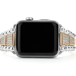 Diamonds<LAGOS 18K Rose Gold And Sterling Silver Half Diamond Watch Bracelet-42-49Mm