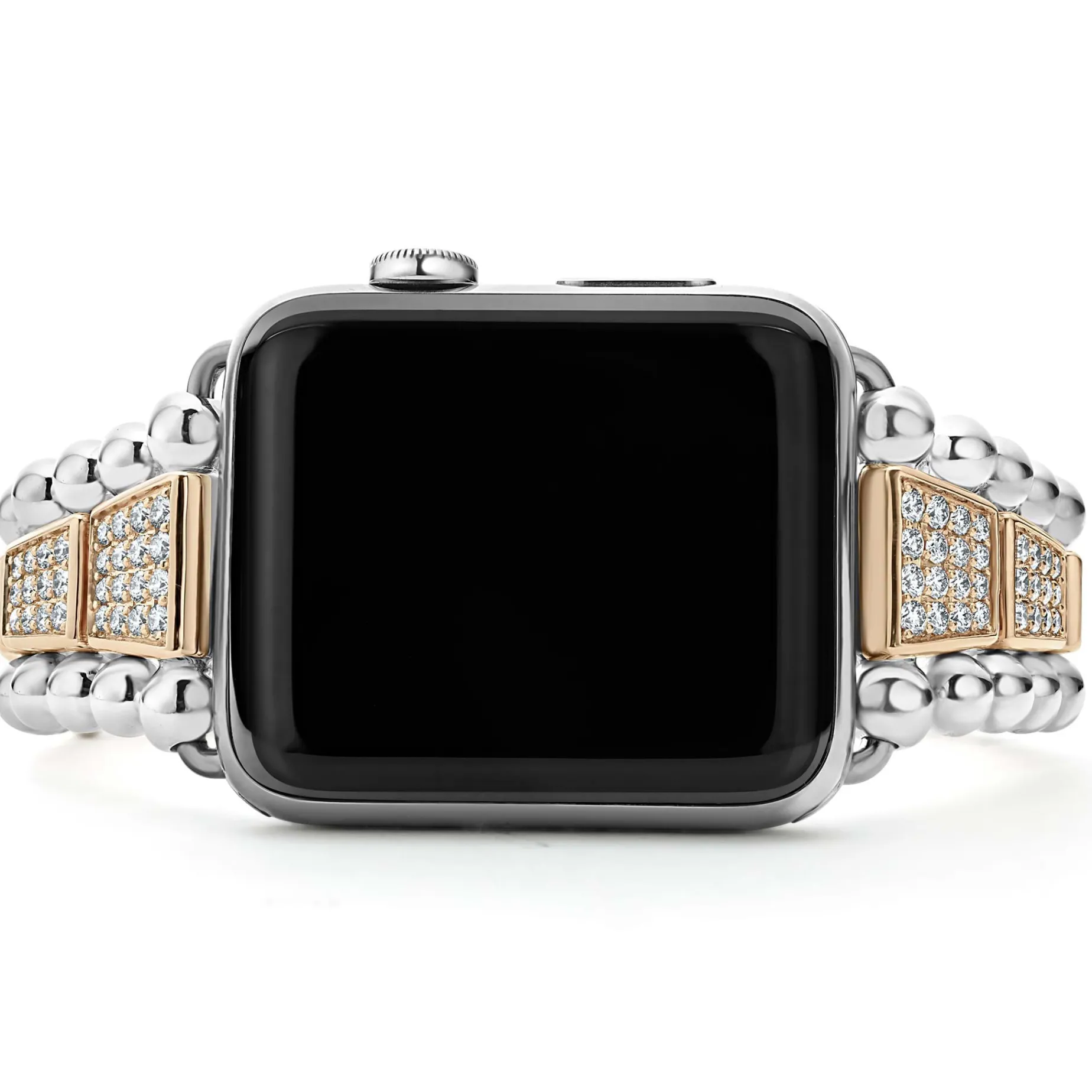 Diamonds<LAGOS 18K Rose Gold And Sterling Silver Half Diamond Watch Bracelet-42-49Mm