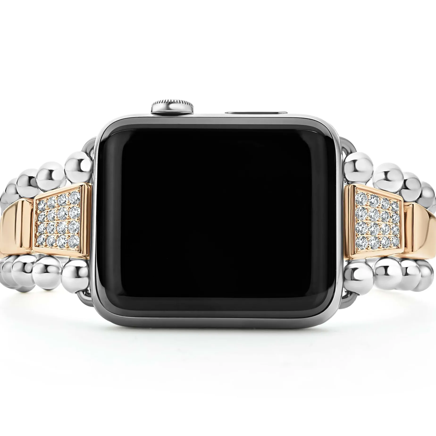 Diamonds<LAGOS 18K Rose Gold And Sterling Silver Single Diamond Watch Bracelet-42-49Mm