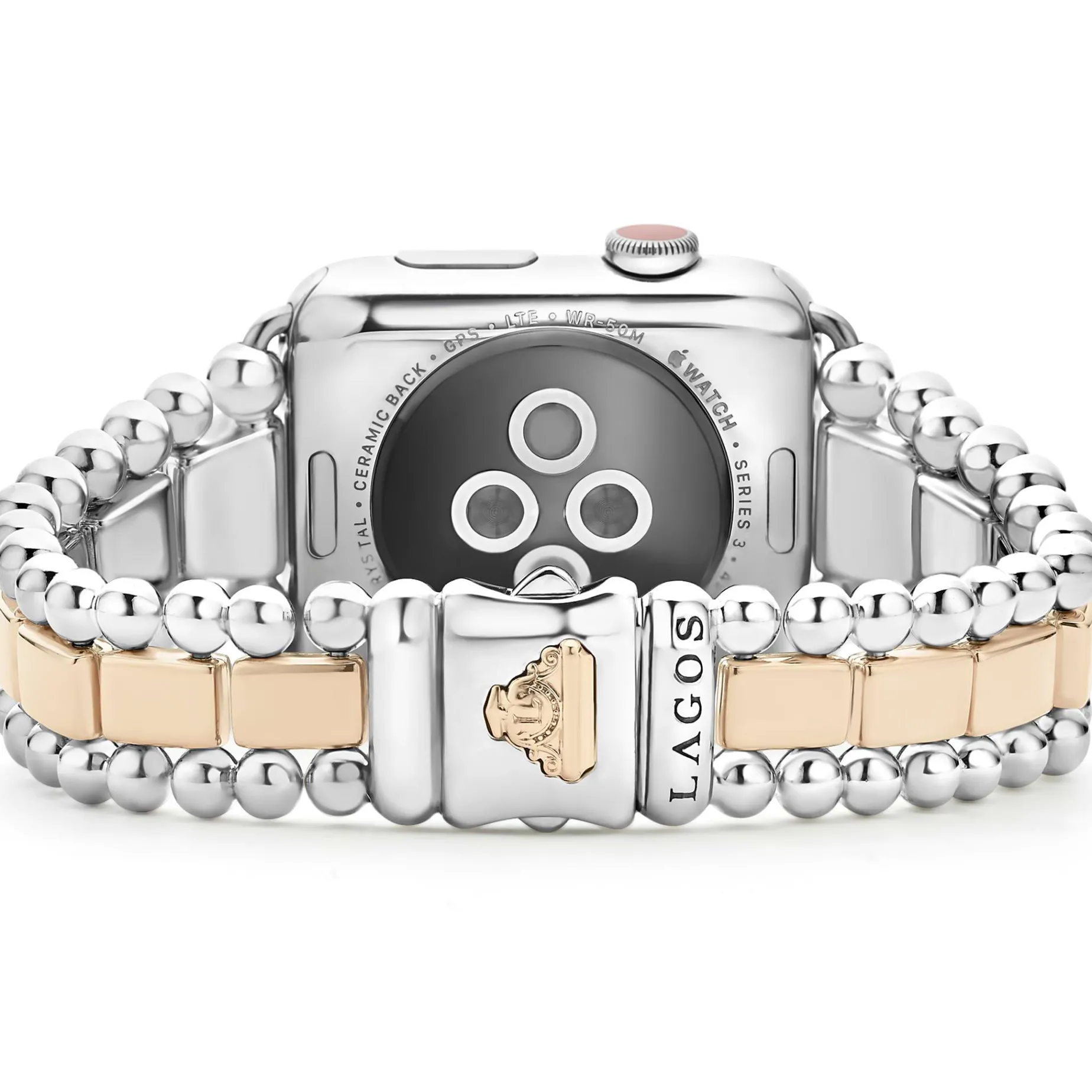 Diamonds<LAGOS 18K Rose Gold And Sterling Silver Single Diamond Watch Bracelet-42-49Mm