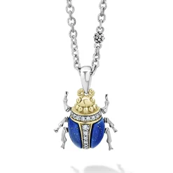 Gemstones<LAGOS Lapis Beetle Diamond Pendant Necklace