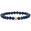 Gold<LAGOS Lapis Gold Station Bead Bracelet