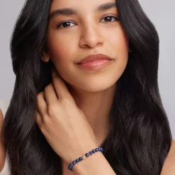 Gemstones<LAGOS Lapis Gold Station Bead Bracelet