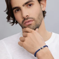 Bracelets<LAGOS Lapis Skull Bracelet