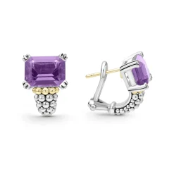 Gemstones<LAGOS Large Amethyst Huggie Earrings