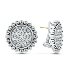 Diamonds<LAGOS Large Caviar Circle Diamond Earrings