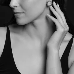 Diamonds<LAGOS Large Caviar Circle Diamond Earrings