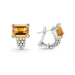 Gemstones<LAGOS Large Citrine Huggie Earrings