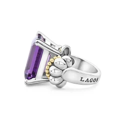 Gemstones<LAGOS Large Emerald-Cut Amethyst Ring