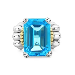 Gemstones<LAGOS Large Emerald-Cut Swiss Blue Topaz Ring