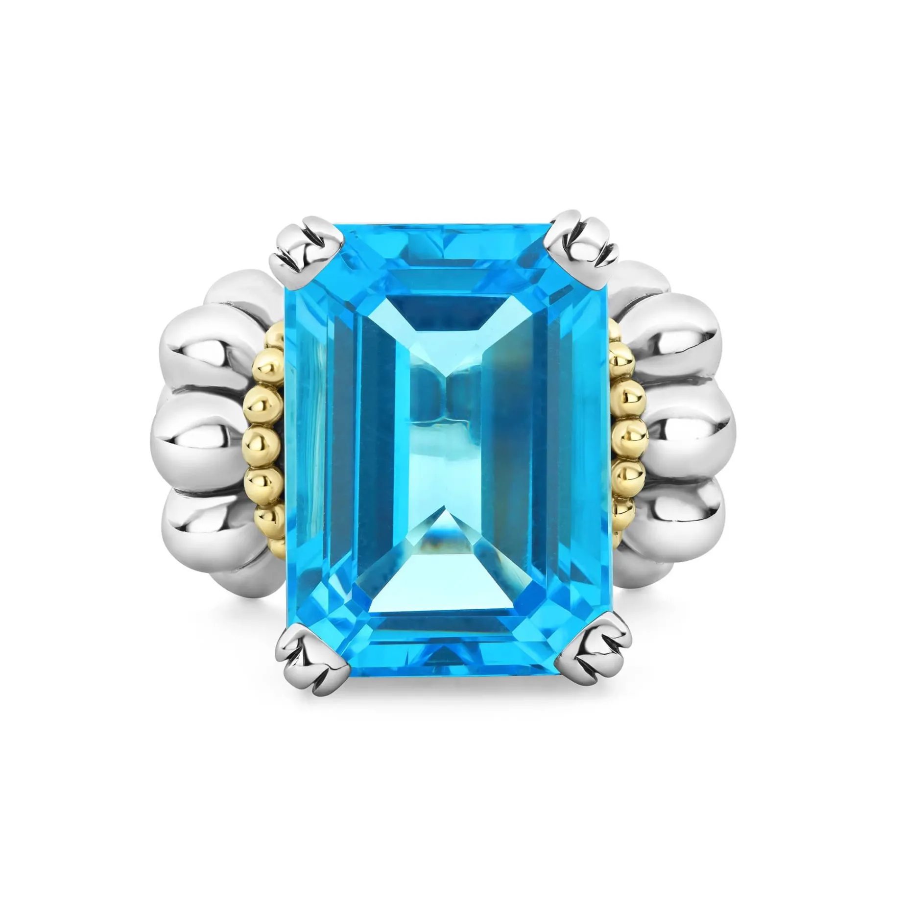 Gemstones<LAGOS Large Emerald-Cut Swiss Blue Topaz Ring