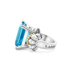 Gemstones<LAGOS Large Emerald-Cut Swiss Blue Topaz Ring