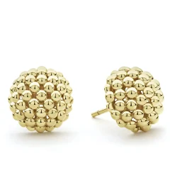 Gold<LAGOS Large 18K Gold Beaded Stud Earrings