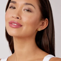 Gold<LAGOS Large 18K Gold Beaded Stud Earrings