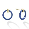Gold<LAGOS Large 18K Gold Ceramic Circle Stud Earrings