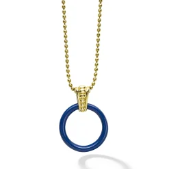Gold<LAGOS Large 18K Gold Ceramic Circle Pendant Necklace