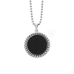 Gemstones<LAGOS Large Onyx Circle Pendant Necklace