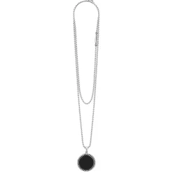 Caviar Necklaces<LAGOS Large Onyx Circle Pendant Necklace