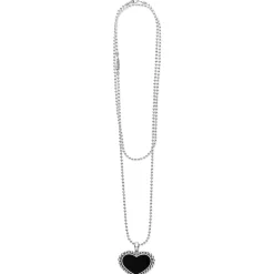 Gemstones<LAGOS Large Onyx Heart Pendant Necklace