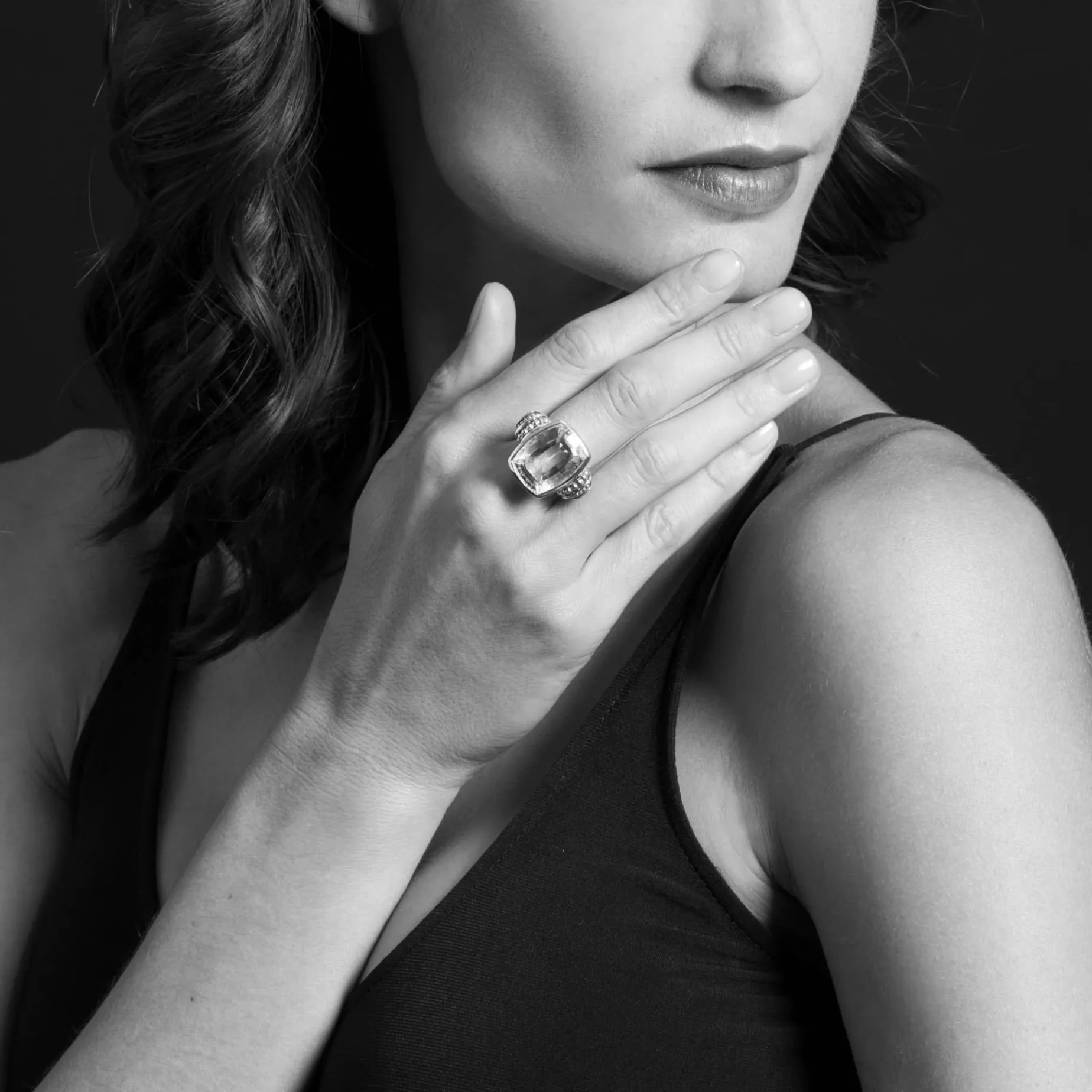 Gemstones<LAGOS Large Prasiolite Statement Ring