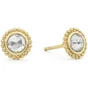 Gold<LAGOS Large Rose Cut Diamond Stud Earrings