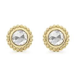 Gold<LAGOS Large Rose Cut Diamond Stud Earrings