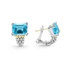 Hoop Earrings<LAGOS Large Swiss Blue Topaz Huggie Earrings