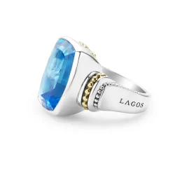 Gemstones<LAGOS Large Swiss Blue Topaz Statement Ring