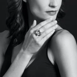 Gemstones<LAGOS Large White Topaz Statment Ring