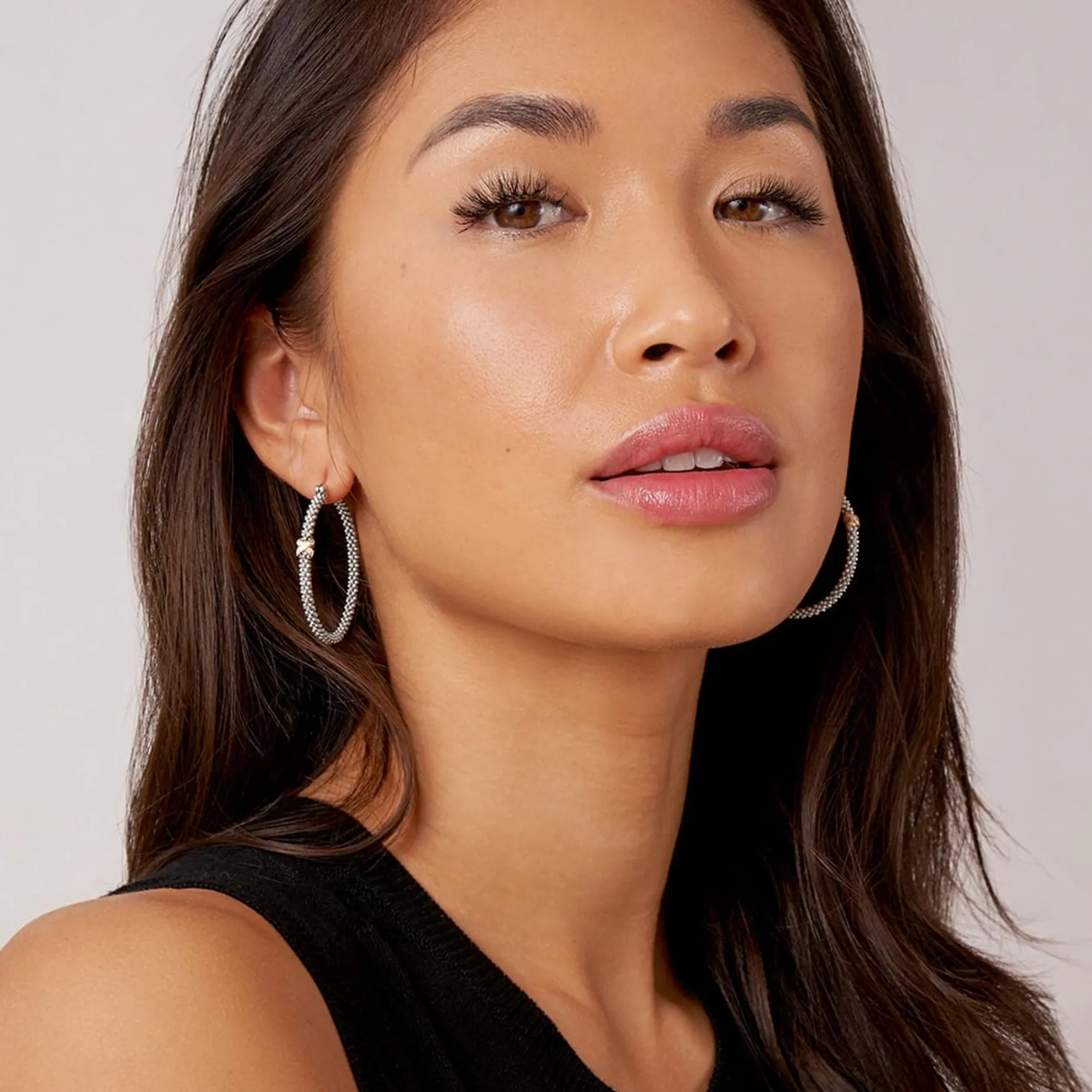 Hoop Earrings<LAGOS Large X Diamond Caviar Hoop Earrings