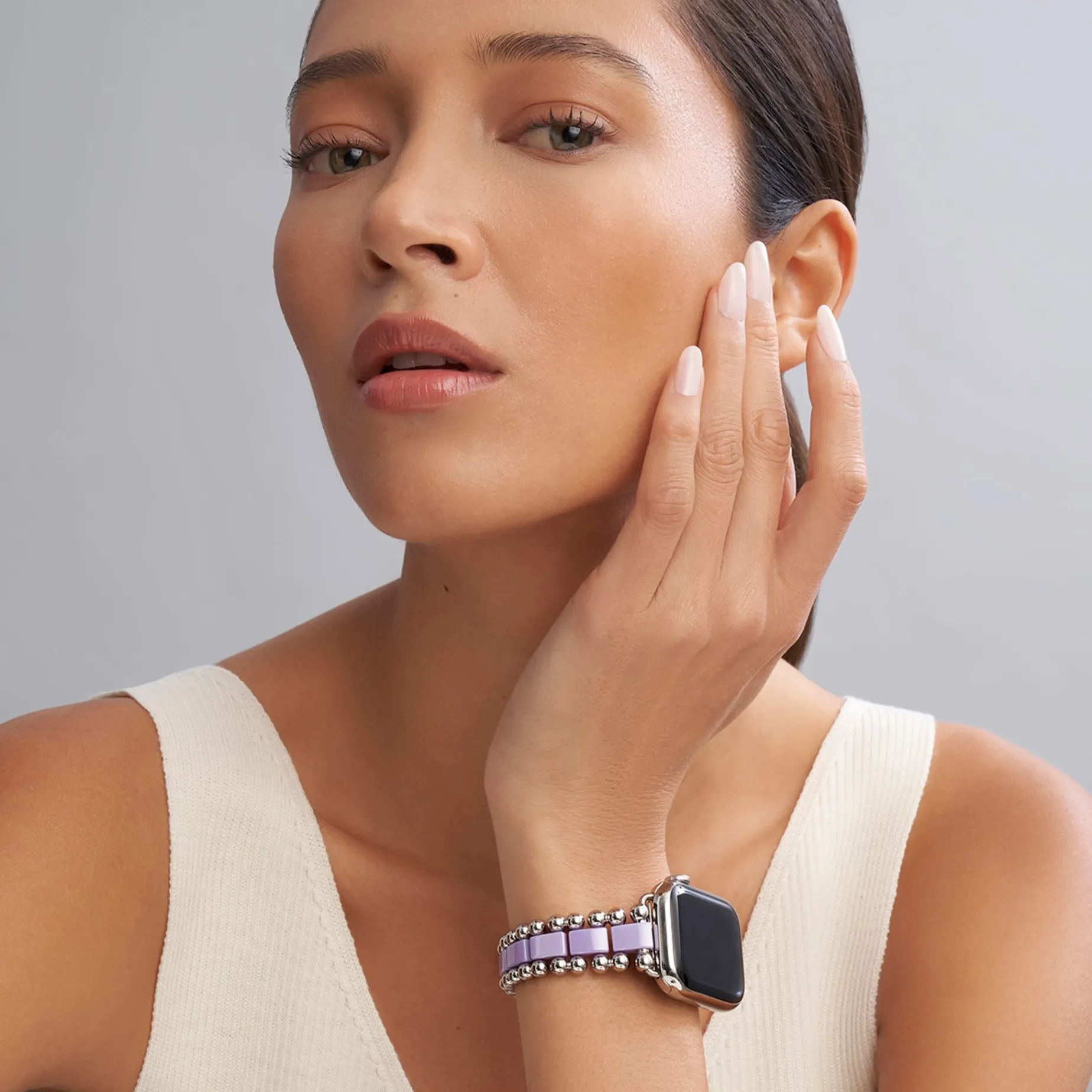 Watch Bracelets<LAGOS Lilac Ceramic And Stainless Steel Watch Bracelet-38-45Mm