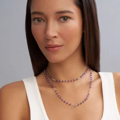 Gemstones<LAGOS Long Amethyst Beaded Necklace