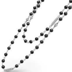 Gemstones<LAGOS Long Black Ceramic Beaded Necklace