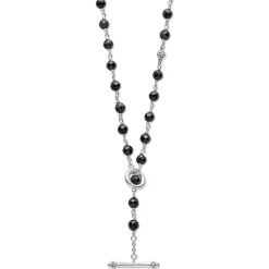 Gemstones<LAGOS Long Black Ceramic Beaded Necklace