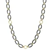 Gold<LAGOS Long 18K Gold And Black Ceramic Link Necklace