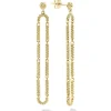Gold<LAGOS Long 18K Gold Superfine Caviar Drop Earrings