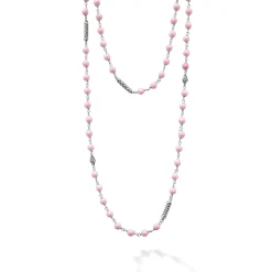 Chains<LAGOS Long Pink Ceramic Beaded Necklace