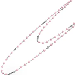 Chains<LAGOS Long Pink Ceramic Beaded Necklace