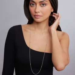 Long Necklaces<LAGOS Long Silver Caviar Beaded Necklace