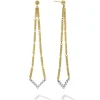 Gold<LAGOS Long Superfine Diamond Drop Earrings