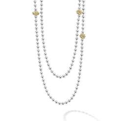 Chains<LAGOS Long Two-Tone Caviar Beaded Necklace