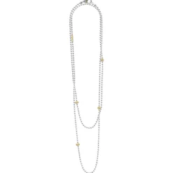 Chains<LAGOS Long Two-Tone Caviar Beaded Necklace