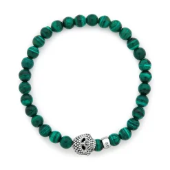 Bracelets<LAGOS Malachite Skull Bracelet