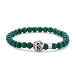 Gemstones<LAGOS Malachite Skull Bracelet